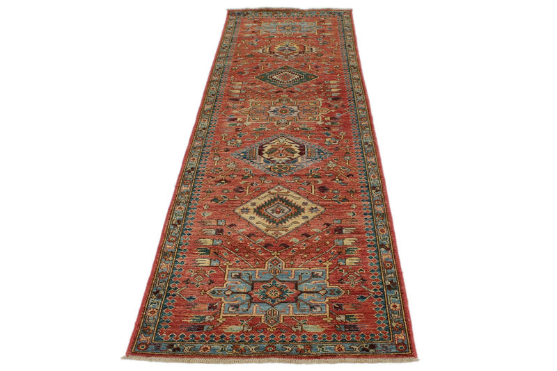 3x10 Red and Navy Anatolian Traditional Runner