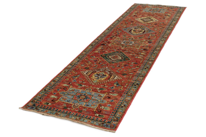 3x10 Red and Navy Anatolian Traditional Runner
