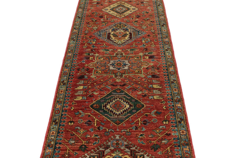 3x10 Red and Navy Anatolian Traditional Runner