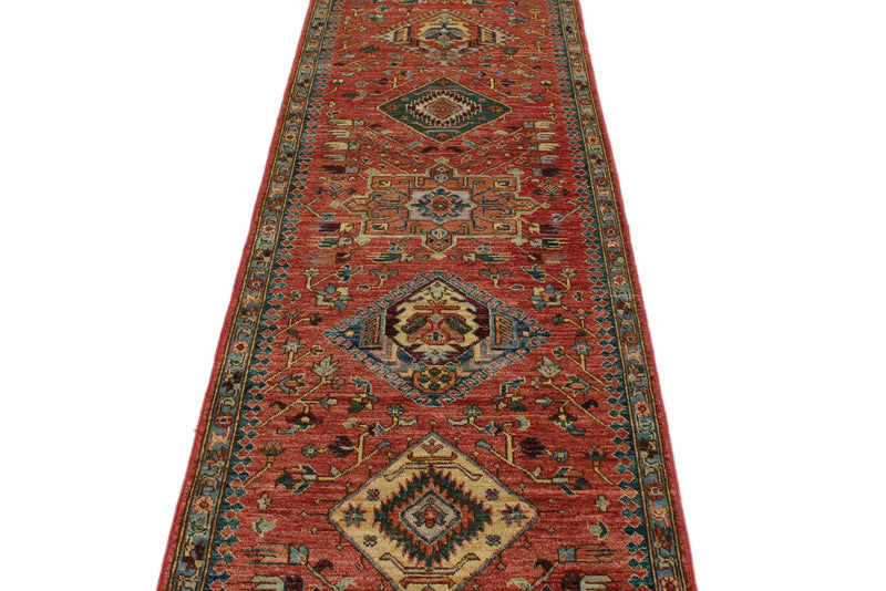 3x10 Red and Navy Anatolian Traditional Runner