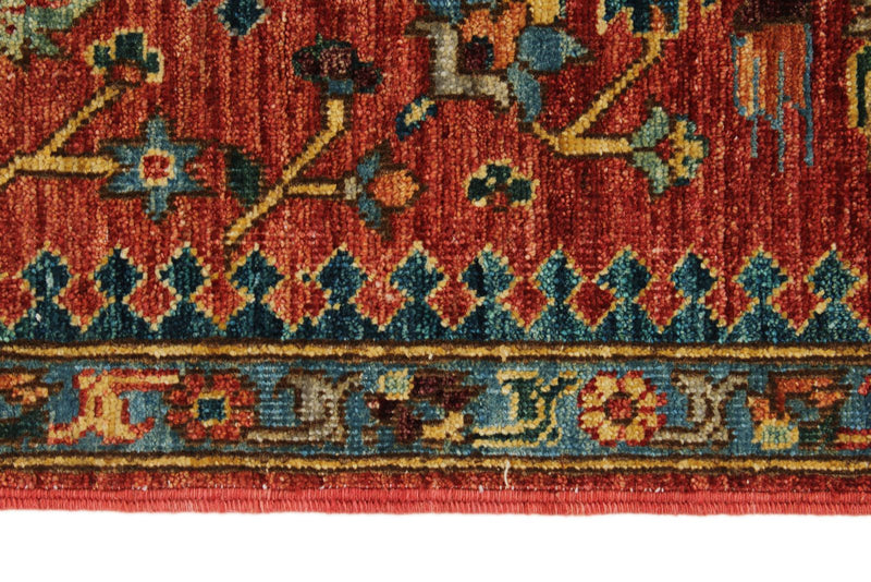 3x10 Red and Navy Anatolian Traditional Runner