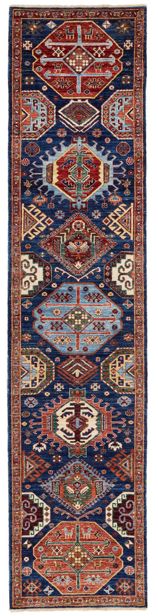 3x12 Navy and Red Anatolian Traditional Runner