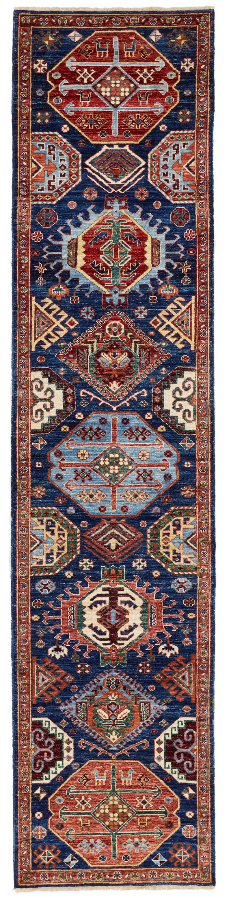 3x12 Navy and Red Anatolian Traditional Runner