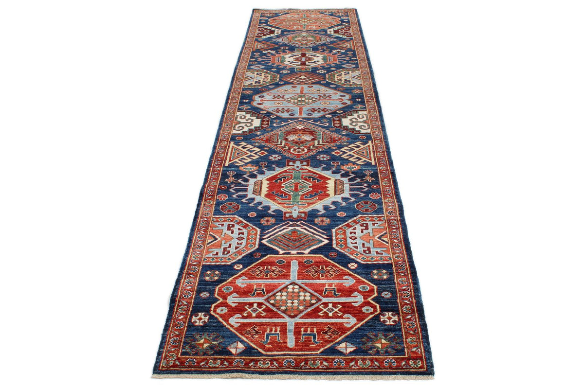 3x12 Navy and Red Anatolian Traditional Runner
