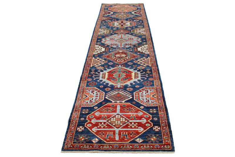 3x12 Navy and Red Anatolian Traditional Runner