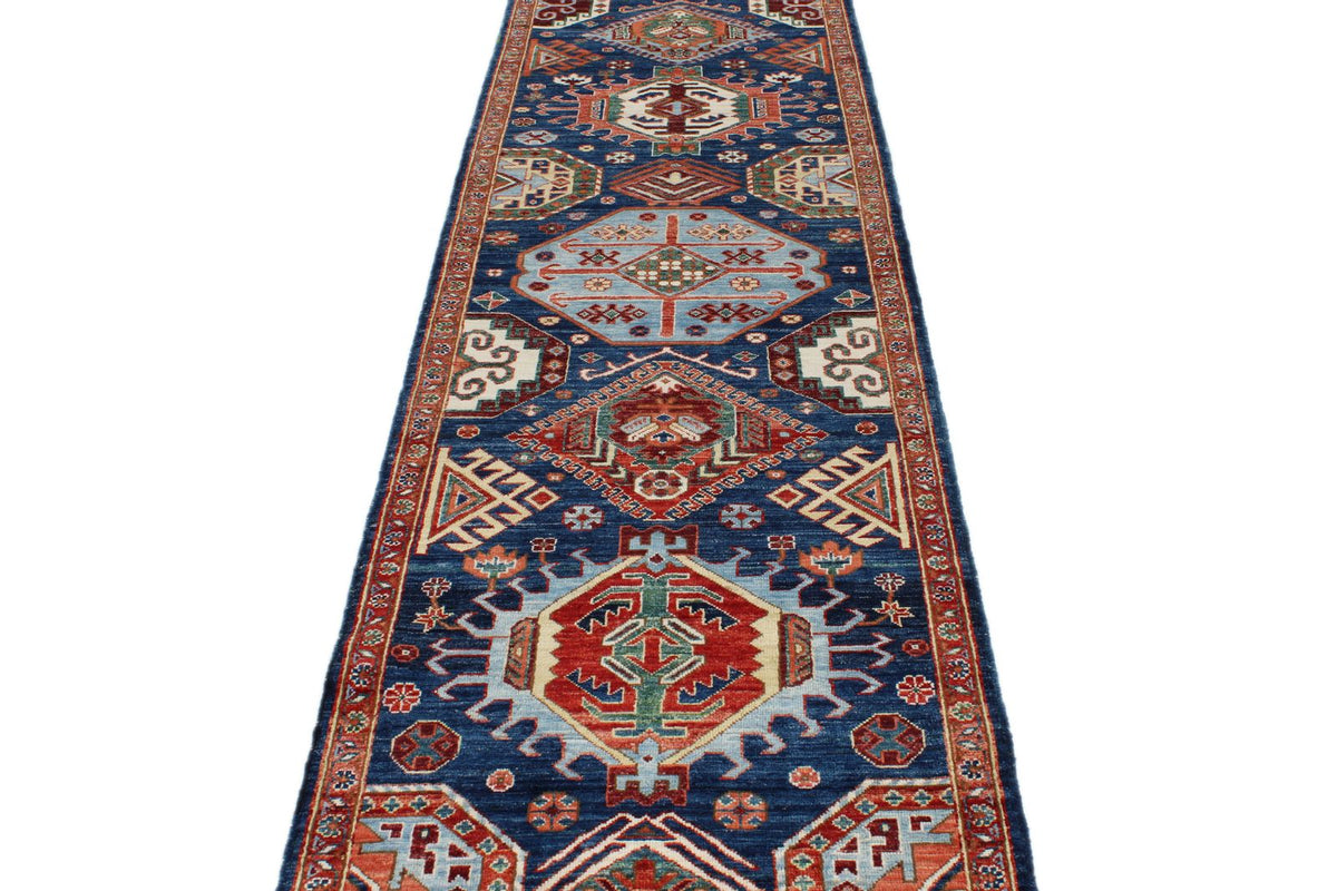 3x12 Navy and Red Anatolian Traditional Runner