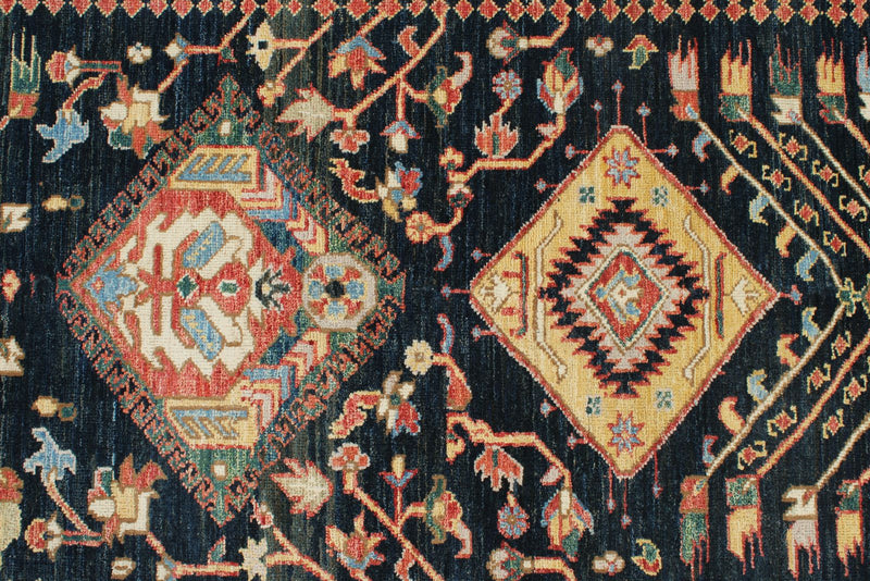 3x10 Navy and Ivory Anatolian Traditional Runner