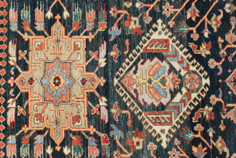3x10 Navy and Ivory Anatolian Traditional Runner