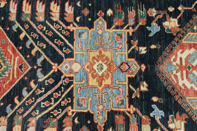 3x10 Navy and Ivory Anatolian Traditional Runner