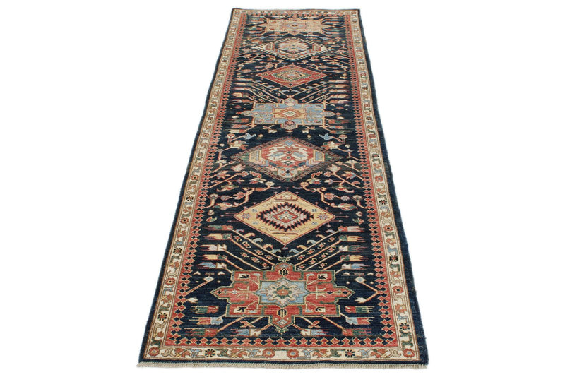 3x10 Navy and Ivory Anatolian Traditional Runner