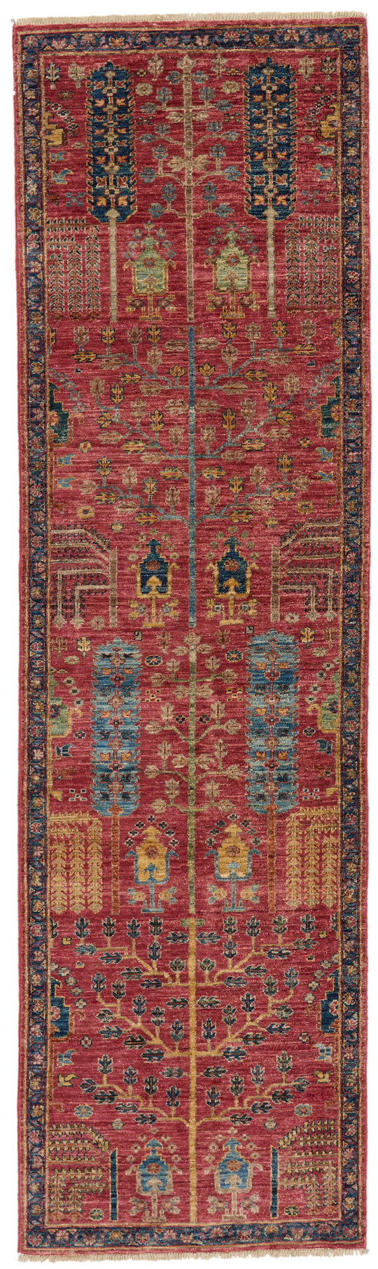 3x10 Red and Navy Anatolian Traditional Runner