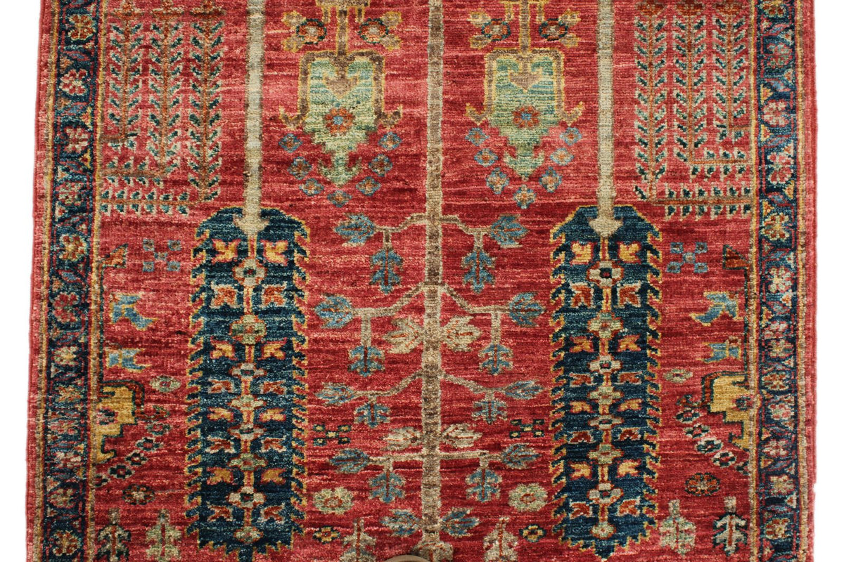 3x10 Red and Navy Anatolian Traditional Runner