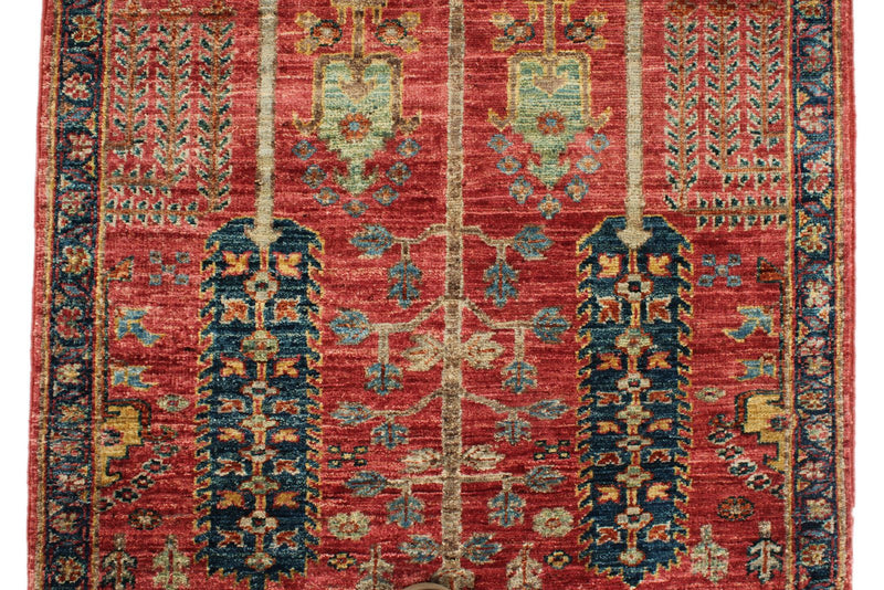 3x10 Red and Navy Anatolian Traditional Runner