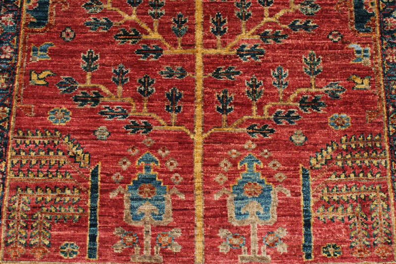 3x10 Red and Navy Anatolian Traditional Runner
