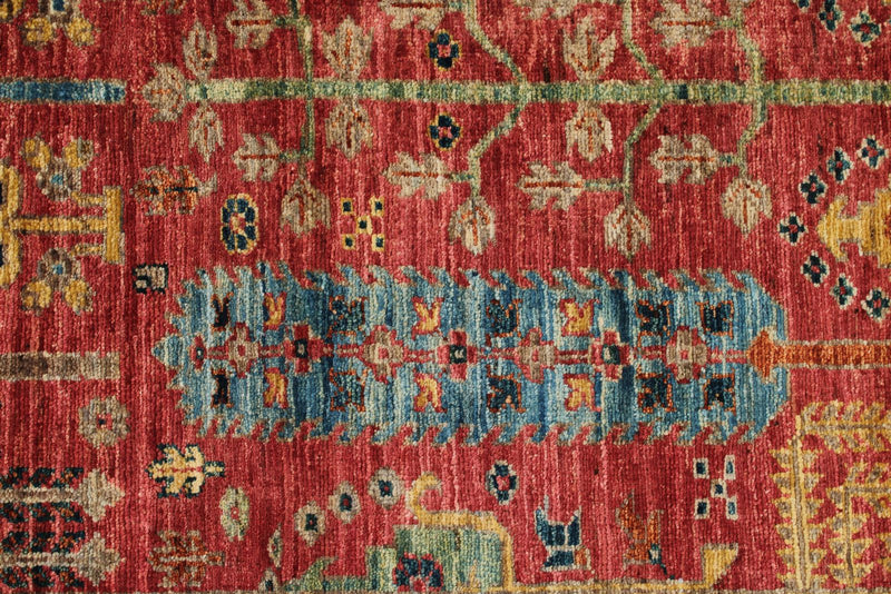 3x10 Red and Navy Anatolian Traditional Runner