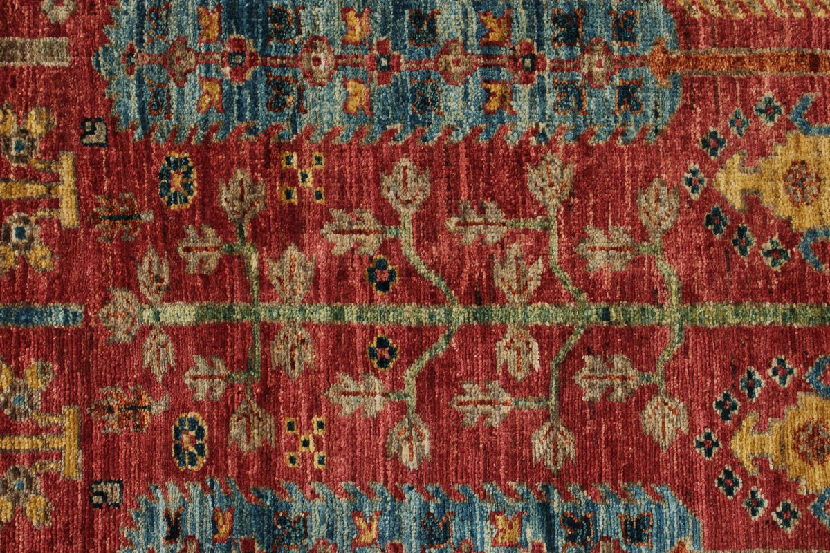 3x10 Red and Navy Anatolian Traditional Runner