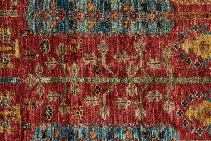 3x10 Red and Navy Anatolian Traditional Runner