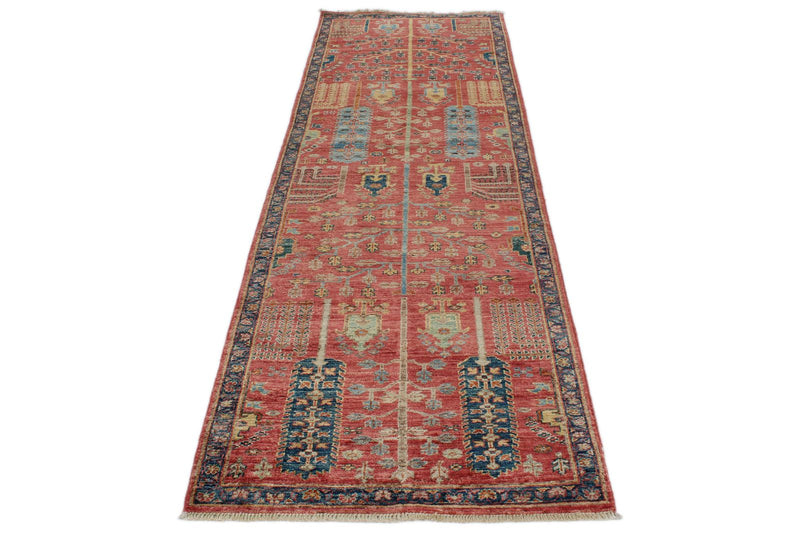 3x10 Red and Navy Anatolian Traditional Runner