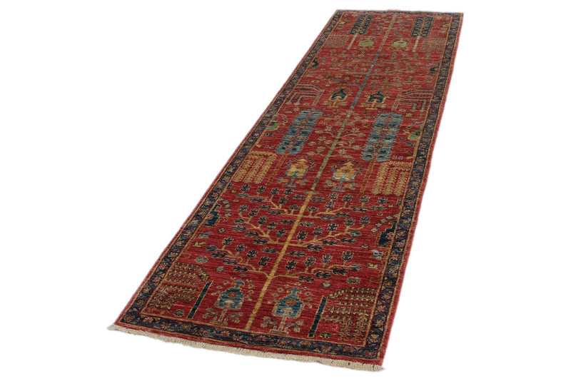 3x10 Red and Navy Anatolian Traditional Runner