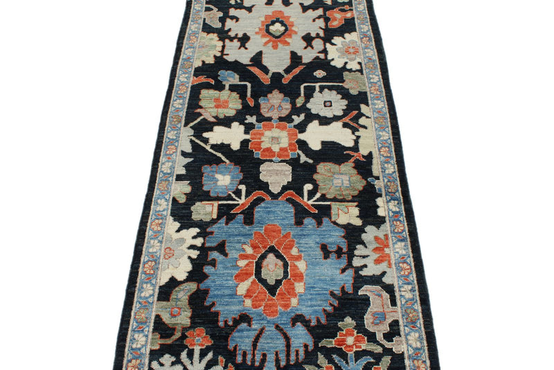 3x7 Navy and Light Blue Anatolian Traditional Runner