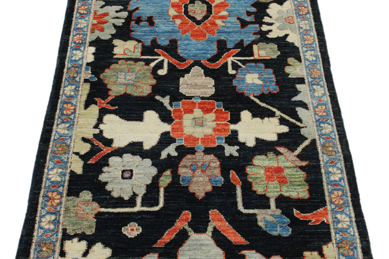 3x7 Navy and Light Blue Anatolian Traditional Runner