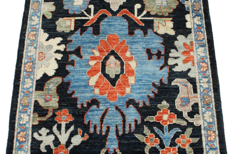 3x7 Navy and Light Blue Anatolian Traditional Runner