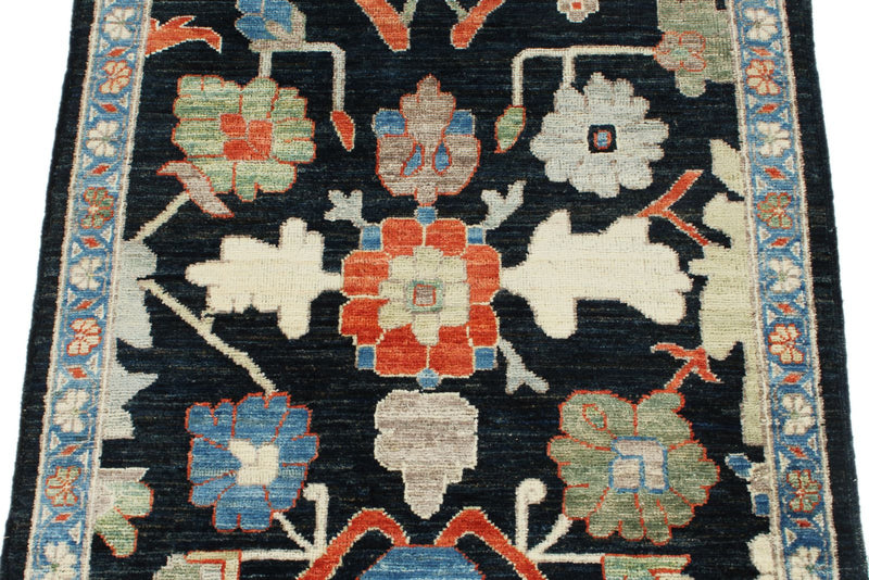 3x7 Navy and Light Blue Anatolian Traditional Runner