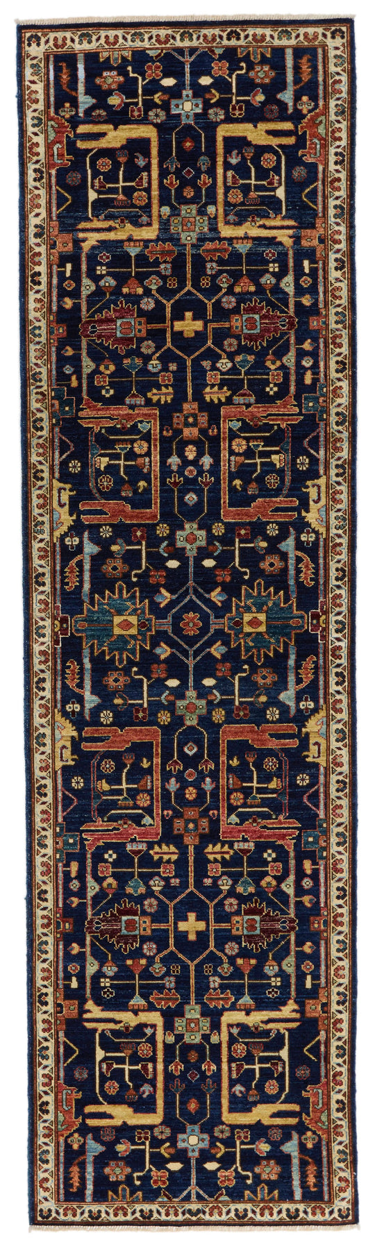 3x10 Navy and Ivory Anatolian Traditional Runner