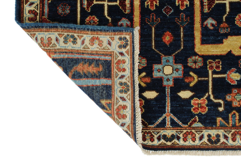 3x10 Navy and Ivory Anatolian Traditional Runner