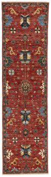 3x10 Red and Navy Anatolian Traditional Runner