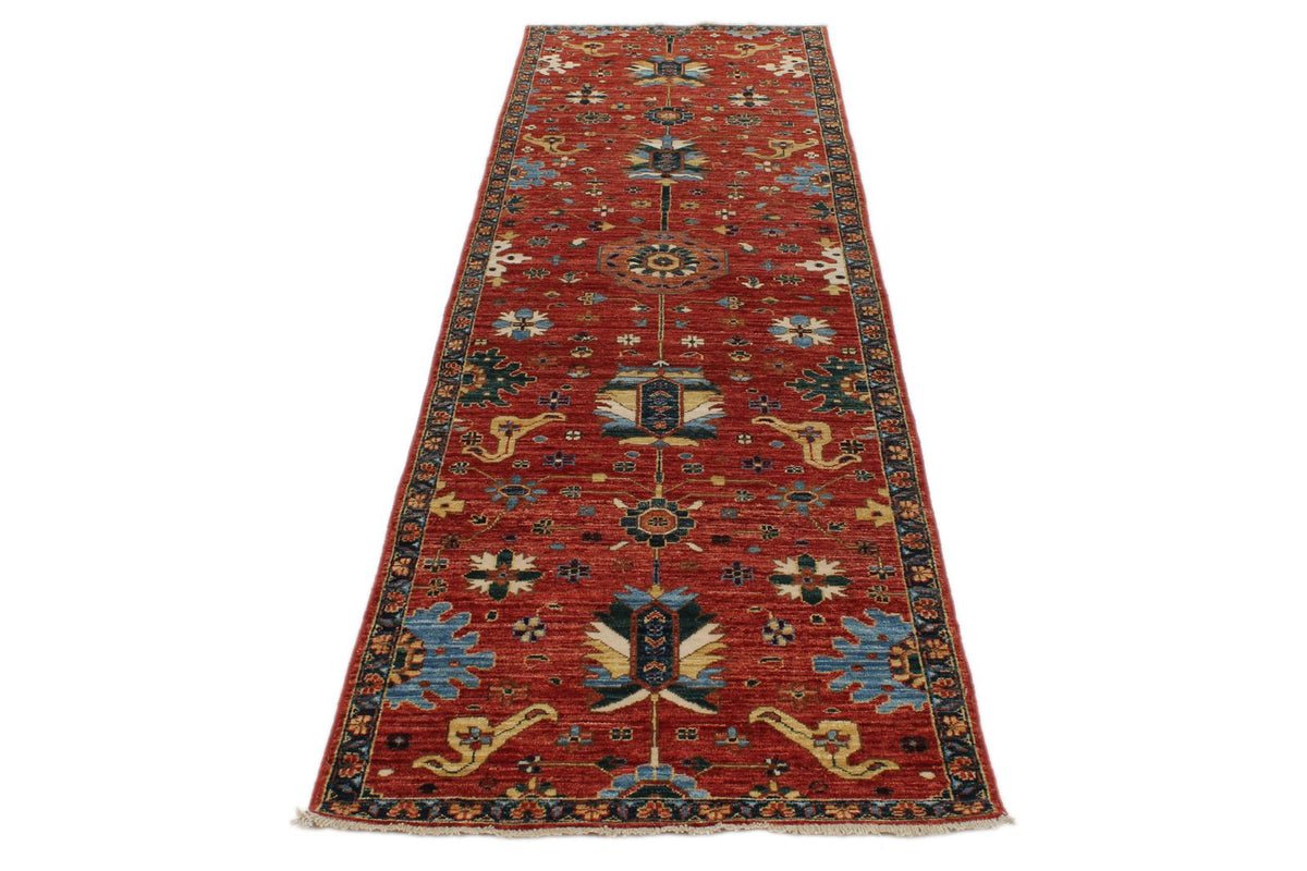 3x10 Red and Navy Anatolian Traditional Runner