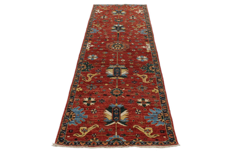 3x10 Red and Navy Anatolian Traditional Runner