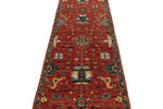 3x10 Red and Navy Anatolian Traditional Runner