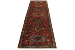 3x10 Red and Light Blue Anatolian Traditional Runner