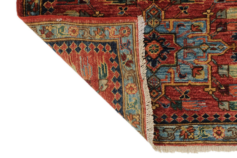 3x10 Red and Light Blue Anatolian Traditional Runner
