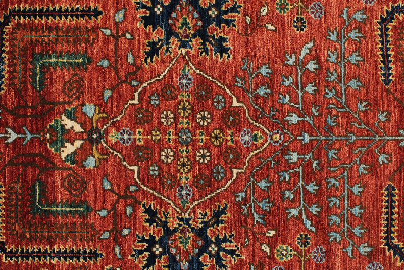 3x8 Red and Multicolor Anatolian Traditional Runner