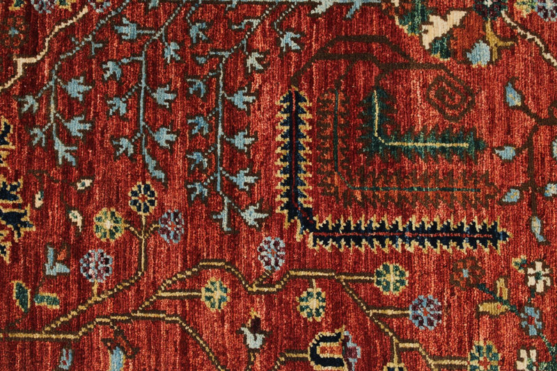 3x8 Red and Multicolor Anatolian Traditional Runner