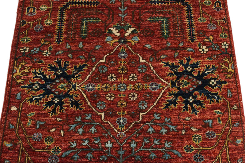 3x8 Red and Multicolor Anatolian Traditional Runner