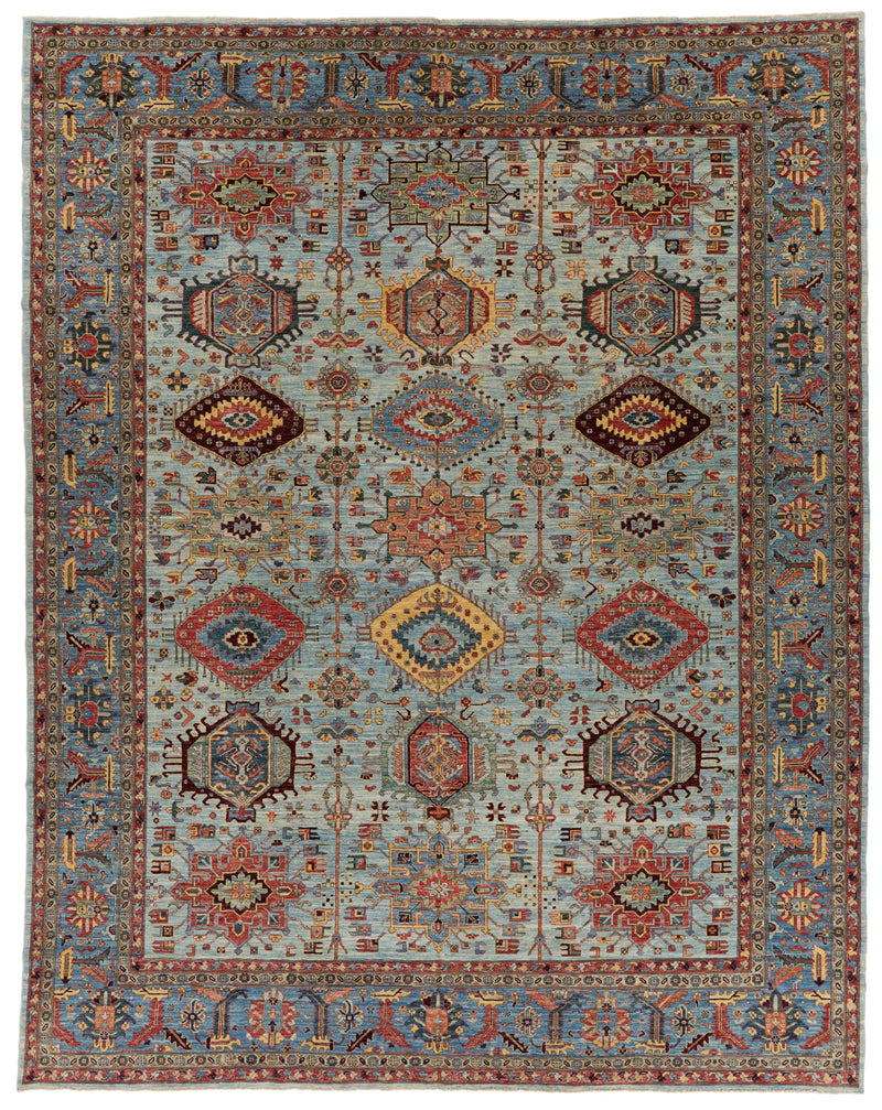 12x15 Light Blue and Blue Anatolian Traditional Rug