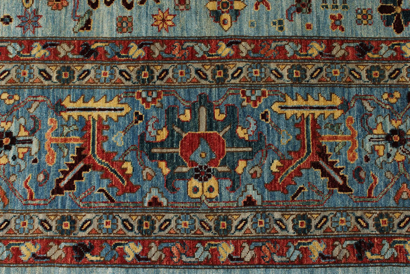 12x15 Light Blue and Blue Anatolian Traditional Rug