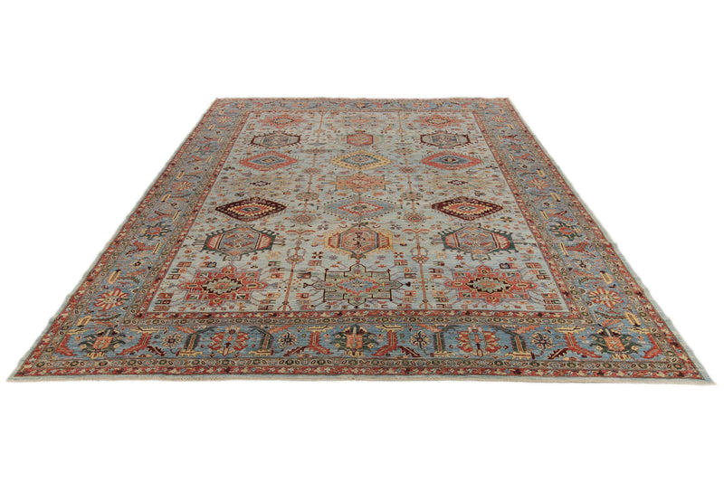 12x15 Light Blue and Blue Anatolian Traditional Rug