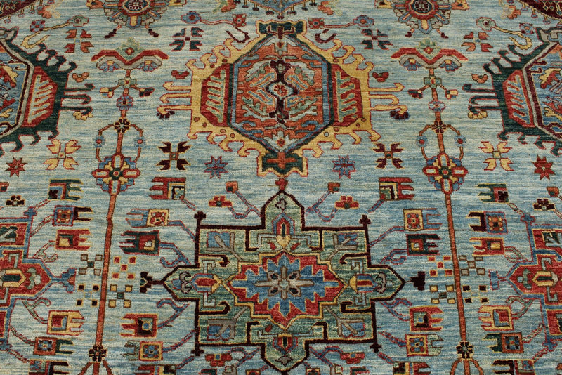 12x15 Light Blue and Blue Anatolian Traditional Rug