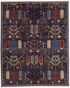 8x10 Navy and Multicolor Anatolian Traditional Rug