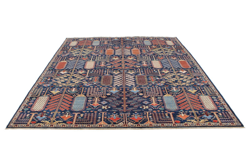 8x10 Navy and Multicolor Anatolian Traditional Rug