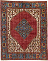 8x10 Rust and Light Blue Anatolian Traditional Rug