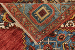 8x10 Rust and Light Blue Anatolian Traditional Rug