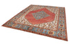 8x10 Rust and Light Blue Anatolian Traditional Rug