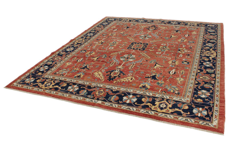 8x10 Red and Navy Anatolian Traditional Rug