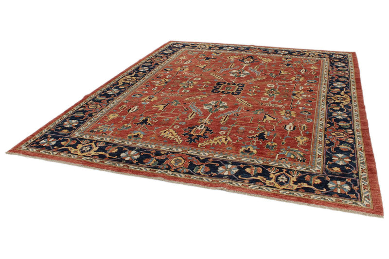 8x10 Red and Navy Anatolian Traditional Rug