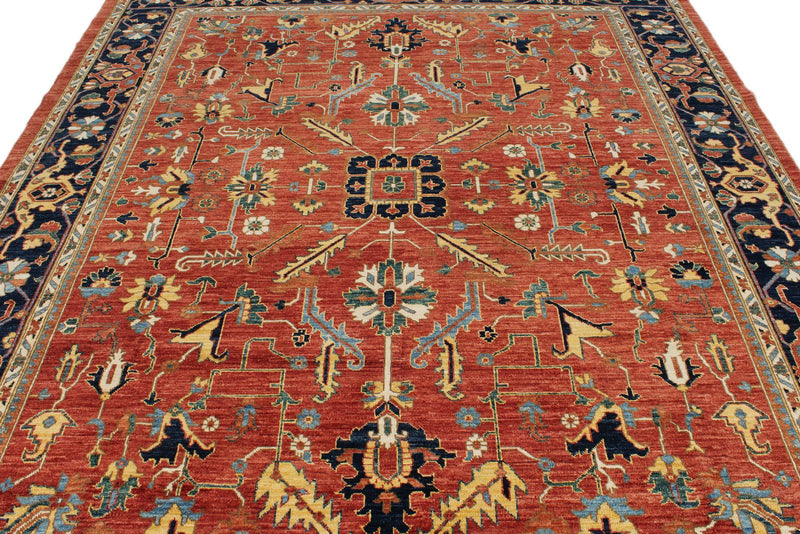 8x10 Red and Navy Anatolian Traditional Rug